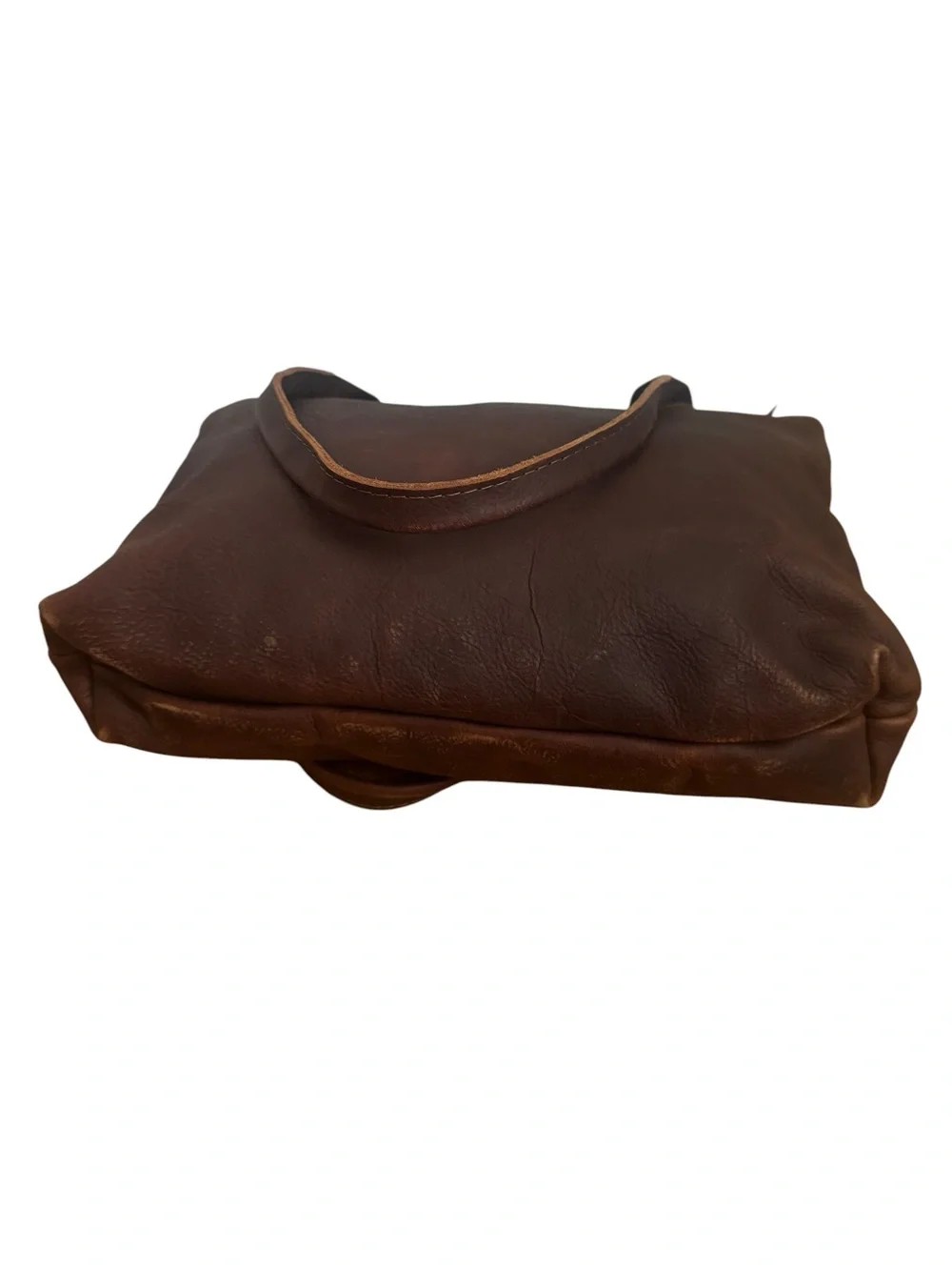 Hawks and Doves SHORT BROWN PORTER Leather Tote in Dark Brown